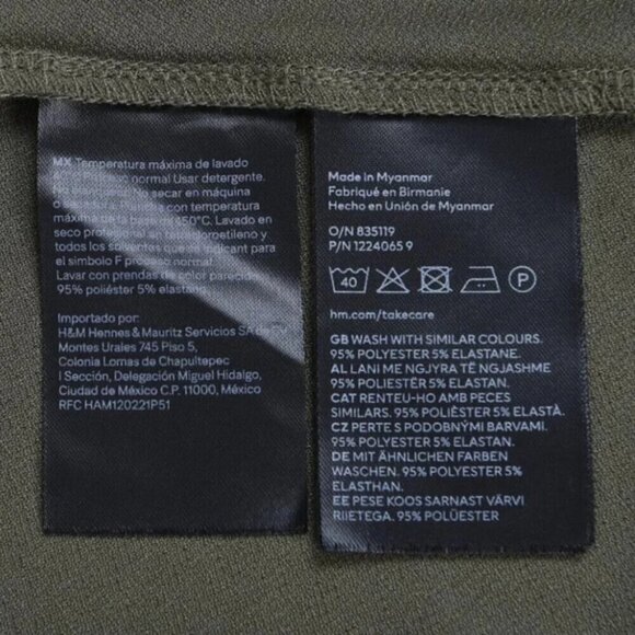 H&M Jersey Wrap Dress Khaki Green Midi Size Small - Picture 11 of 11